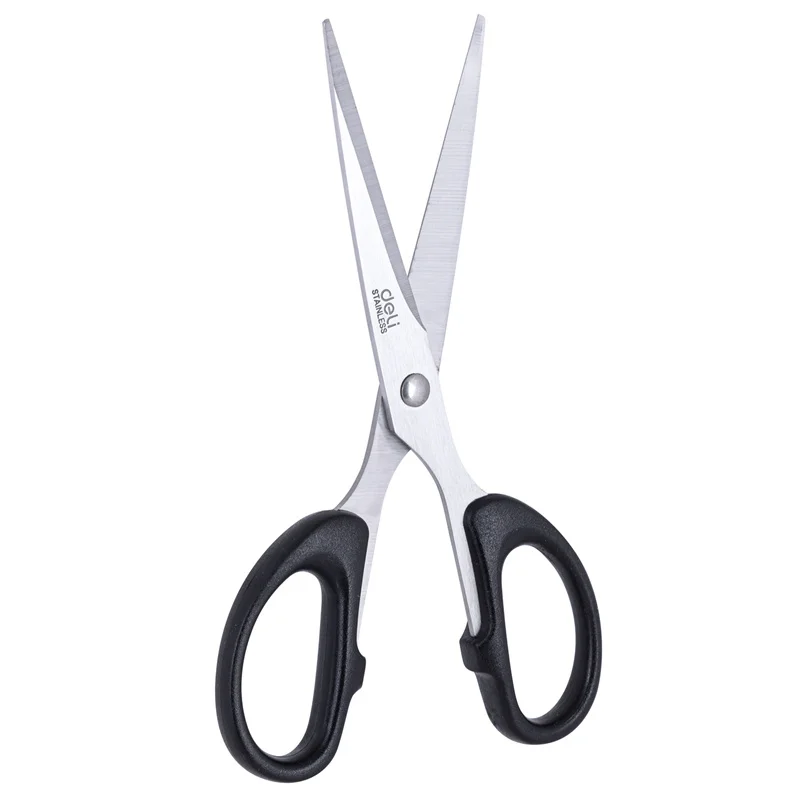 deli E6034 # scissors durable school stationery # 160mm # black/red