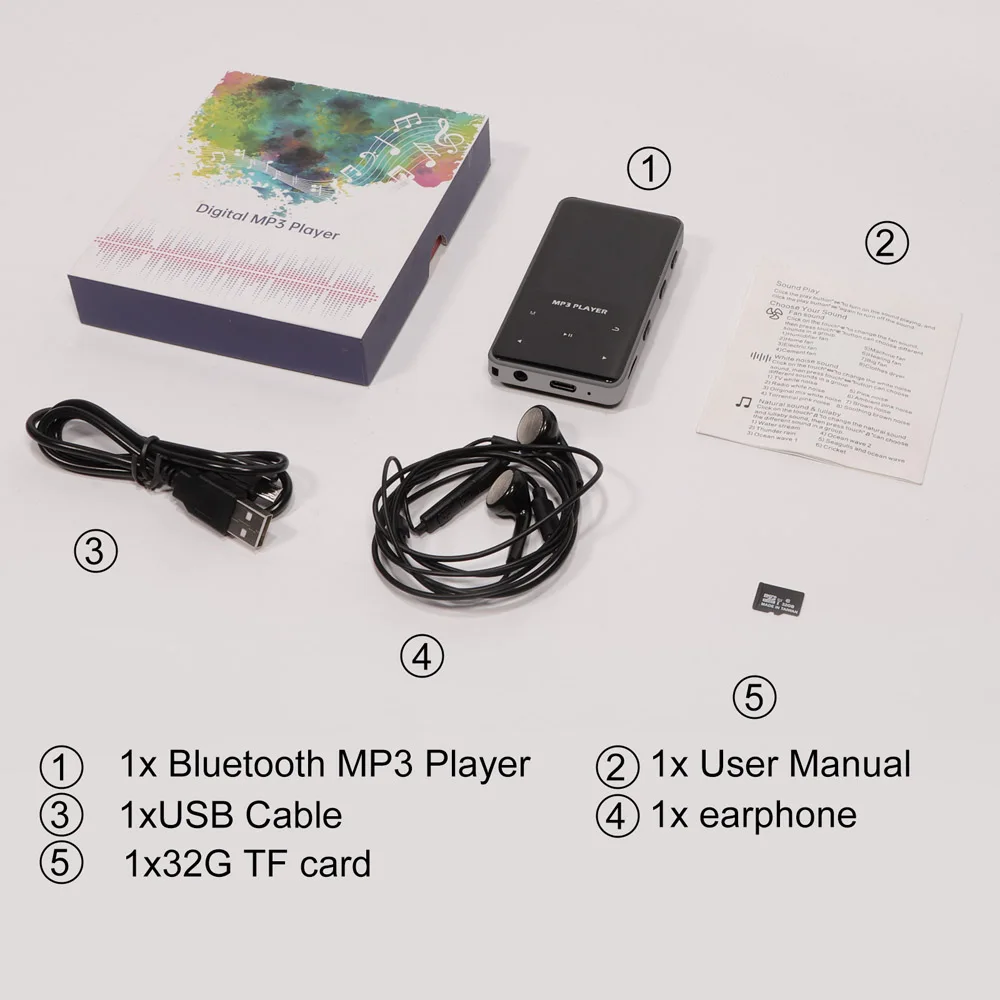 Aomago MB06 Wholesale Mini Clip Music Player 32GB USB MP3 Player for Students with TF Card Support and Built-in Speaker