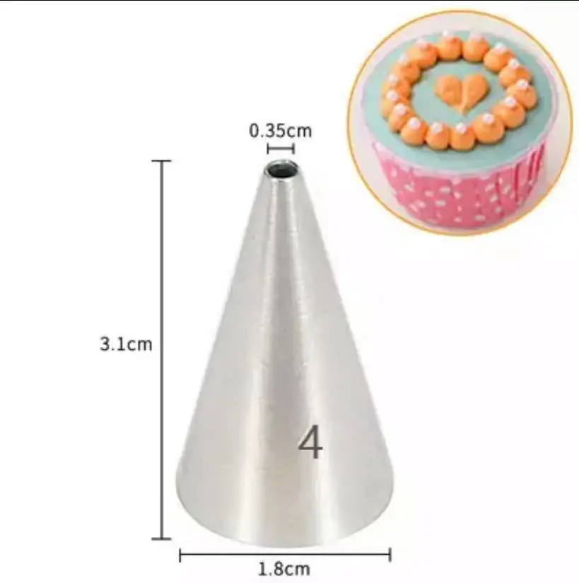 Small Framed Mouth Frosting Tip Muffin Cream Line Drawing Decorative Tools Round Hole Russian Pipe Nozzle