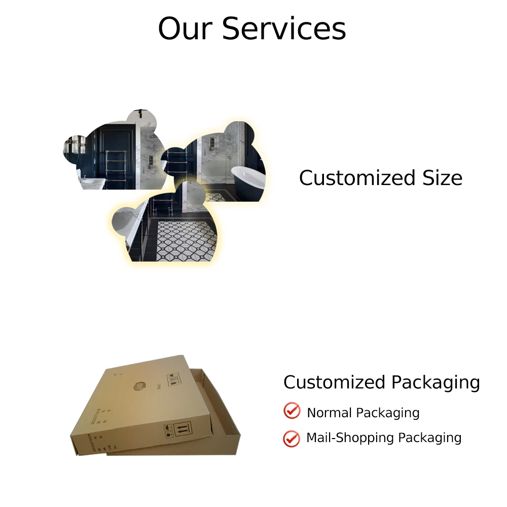 Wholesale Cat Shape LED Mirror Bathroom Makeup Wall Mounted Mirror with Lighting Smart Waterproof Bathroom Mirror