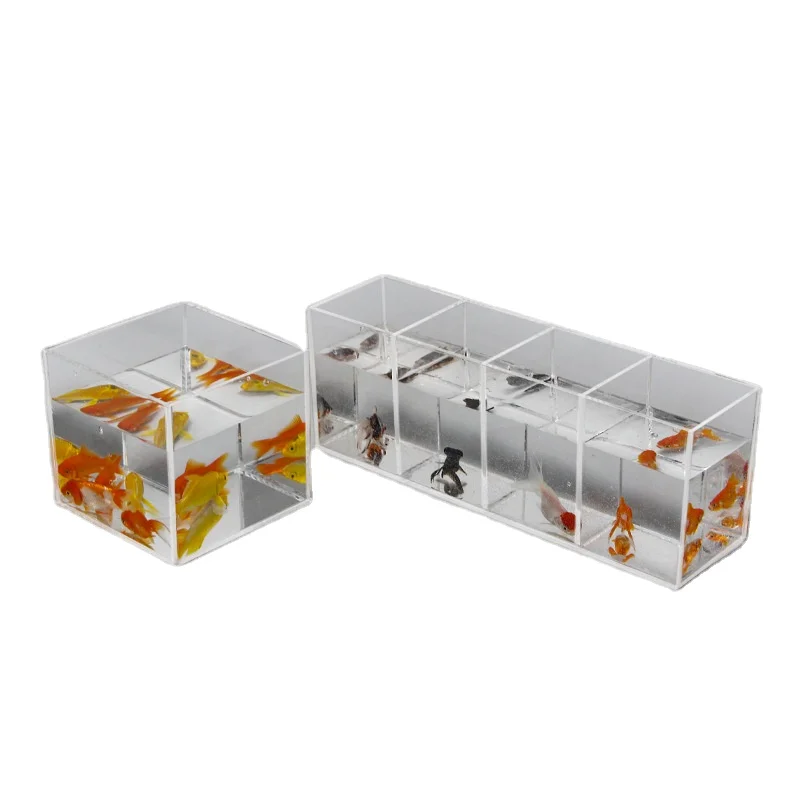 Acrylic super white fish tank Open aquarium desktop small rectangular water grass tank turtle tank