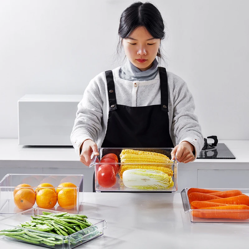 Eco Food grade custom cola kitchen refrigerator container storage bins food container acrylic fridge fridge drawer organizer