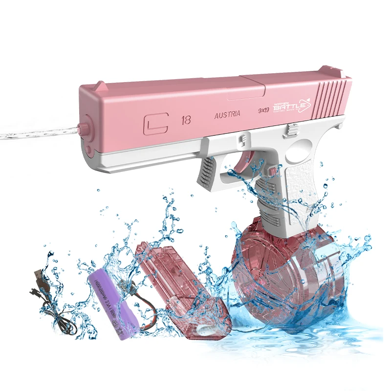 Kids Swimming Pool Beach Outdoor Party Water Blaster Pistol High Capacity Automatic Electric Squirt Water Gun Toy with Expansion