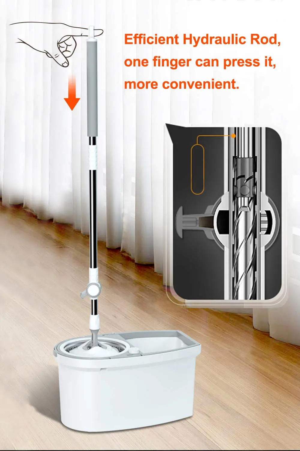 Amazon M19 Swivel Mop and Bucket Twist Mop For Floor Cleaning And Dry With 4 Mop Heads