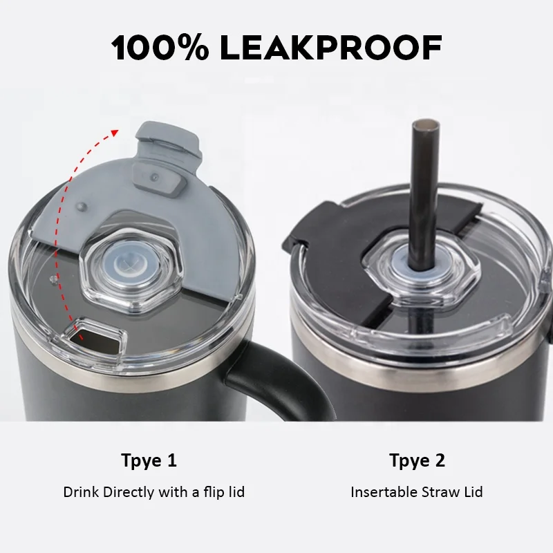 Eco-friendly Custom Coffee Mugs 40oz Insulated Tumbler Cup 30oz 40oz Stainless Steel Insulated Tumbler with handle