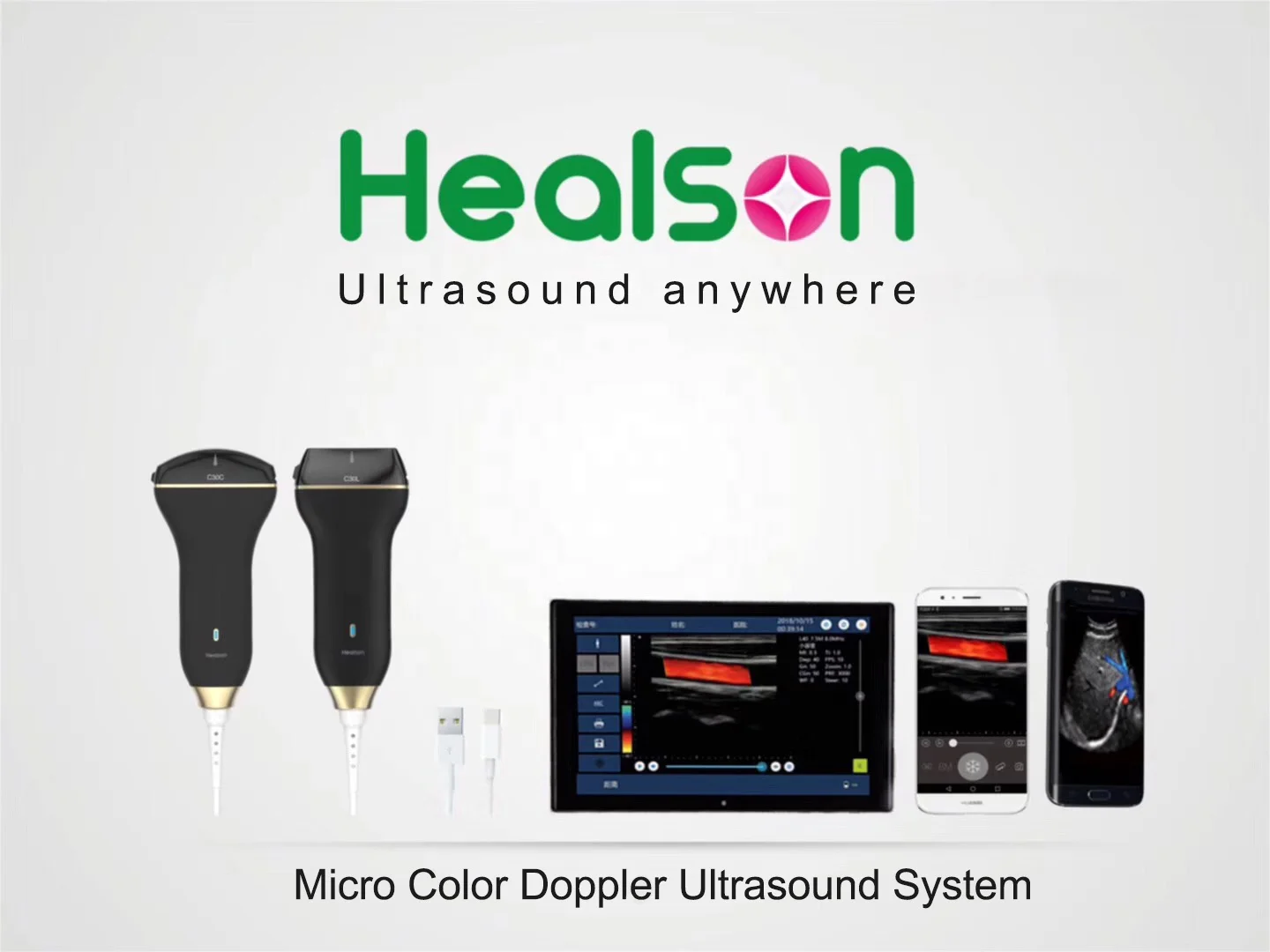 Healson C30 линейный Портативный Цветной Допплер USB смартфон ультразвуковой аппарат