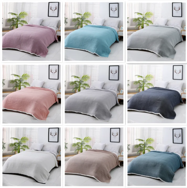 Hot Sale Quilt High Quality  muslin blanket OEM Accept bed blankets Oeko Standard 100% cotton throw blanket