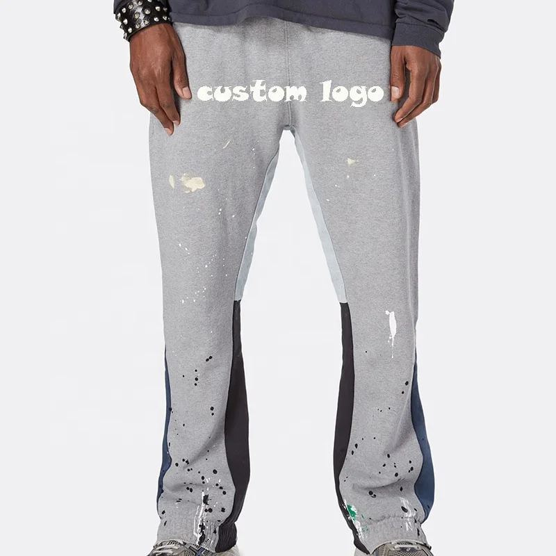 OEM/ODM Casual Flared Jogger Track Pants without drawstring Waistband Mens Stacked Flare Sweatpants For Men