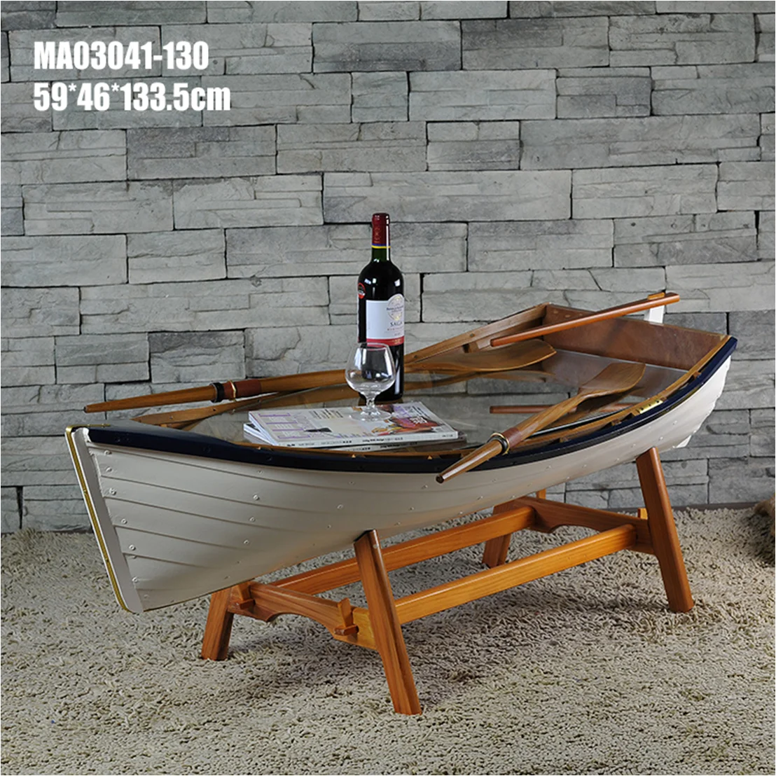 Кофейный столик в стиле морского корабля, в наличии, быстрая доставка, твердый деревянный стол для лодки