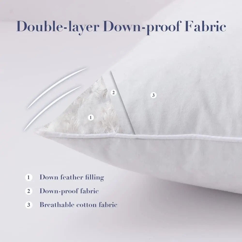 Luxury Hotel Home Comfortable Fluffy Wholesale pure cotton fabric goose feather pillow Sofa Sleep Bed Pillow