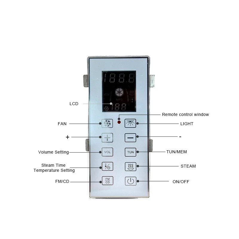 SOWO KL-903 Remote Control Speaker Overheat Protection Etl Ce Tuv Digital Control Panel Box Steam Shower Bath Generator