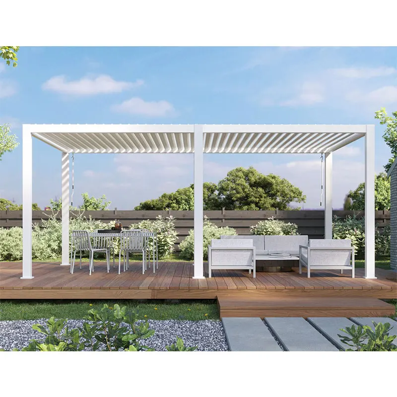 Wholesale automatic remote control waterproof louvre roof hot tub patio pergola for garden