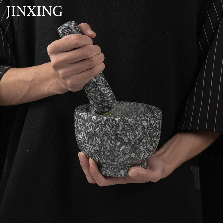 Hot Selling Factory Wholesale High Quality Natural Granite Guacamole Pestle And Mortar Stone Mortar And Pestle Set