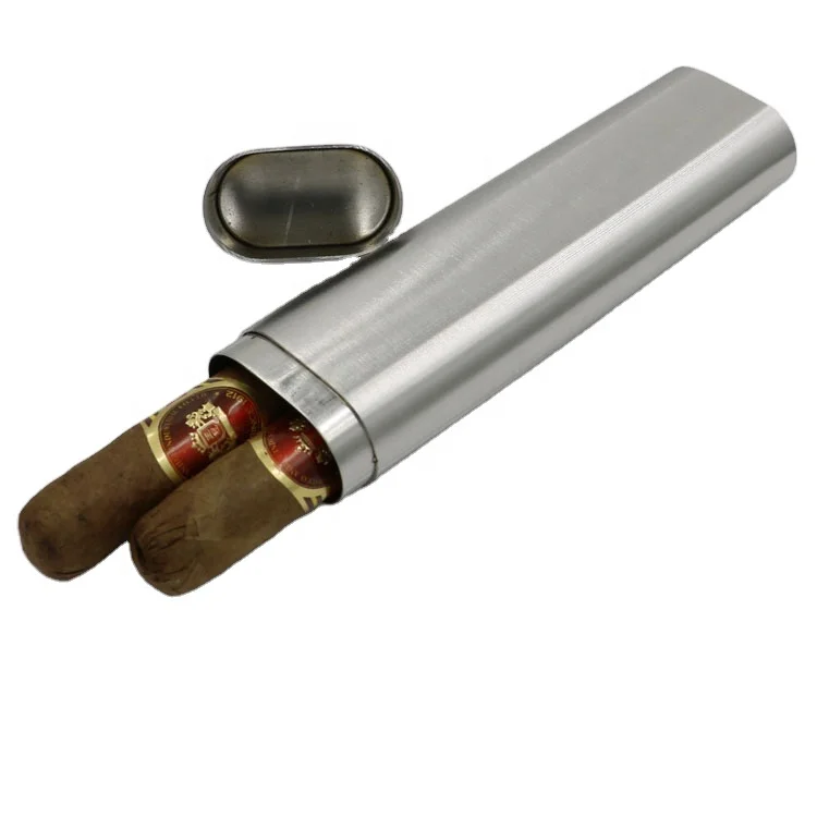 High Quality Keep Humidity Dual Size Steel Metal Made Cigar Case Thickened Double Cigar Tube