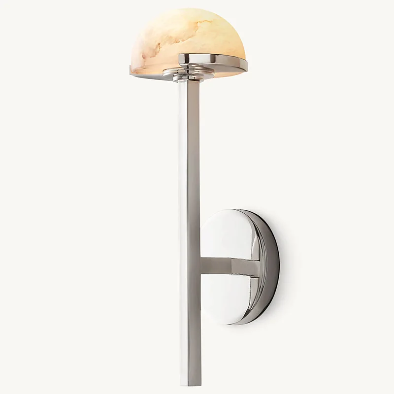 American Modern Alabaster dome mushroom shaped solid brass stand  Decoration Interior Wall Lamp For Bedroom Livingroom