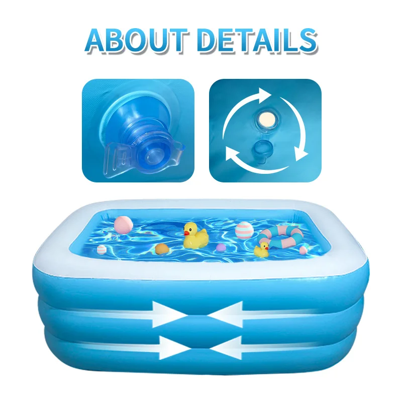 Big Inflatable Folding Outdoor Garden Indoor Above Ground Adult Kids Family Hot Sale 2025 New Light Blue Swim Pool