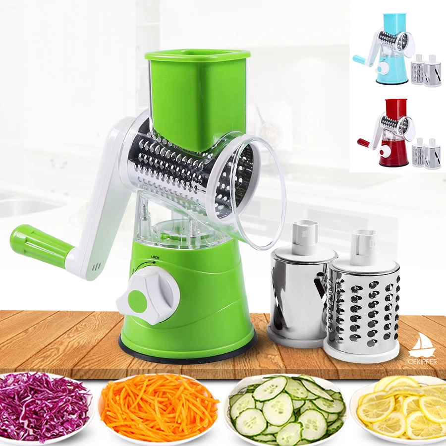 Vegetable Cutter 3 in 1 Mini Garlic Crusher Kitchen Gadgets  Mandoline Spiral Onion Slicer Manual Vegetable Chopper