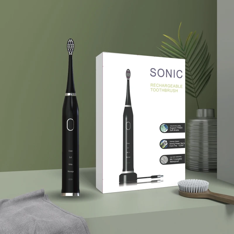 Ультразвуковая электрическая зубная щетка с 2 шт. насадки для зубной щетки Электрическая зубная щетка ручной Электрический миксер для теста