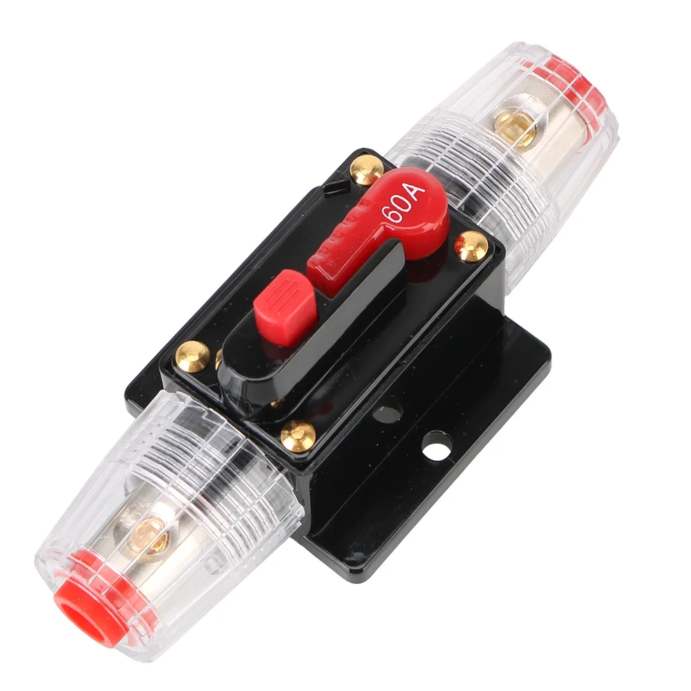 60A Car Truck Audio Amplifier 12V/24V Circuit Breaker Fuse Holder Resettable Insurance Resettable Insurance