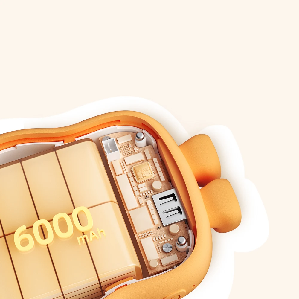 2022 newest creative portable cute toast hand warmer power bank 6000mah usb rechargeable winter electricnic product hand warmers