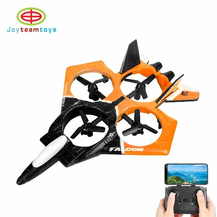 2.4G RC Foam Plane With Wifi Camera 360 Degrees Stunt Drone Aircraft Altitude Hold Remote Control Colorful LED Lights