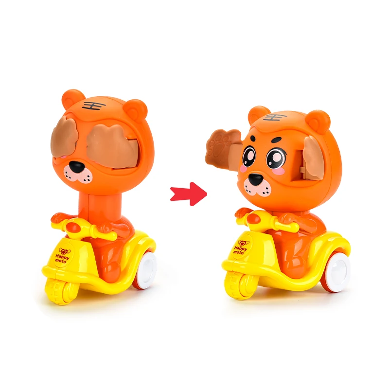 Cute cartoon shape with a lovely colourful peek-a-boo motorbike.