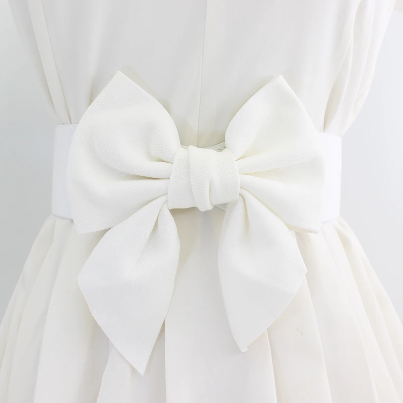 Women Fashion Bowknot Cummerbunds Elastic Belt Wide Stretch Waistband Waist Fabric Belt for Lady