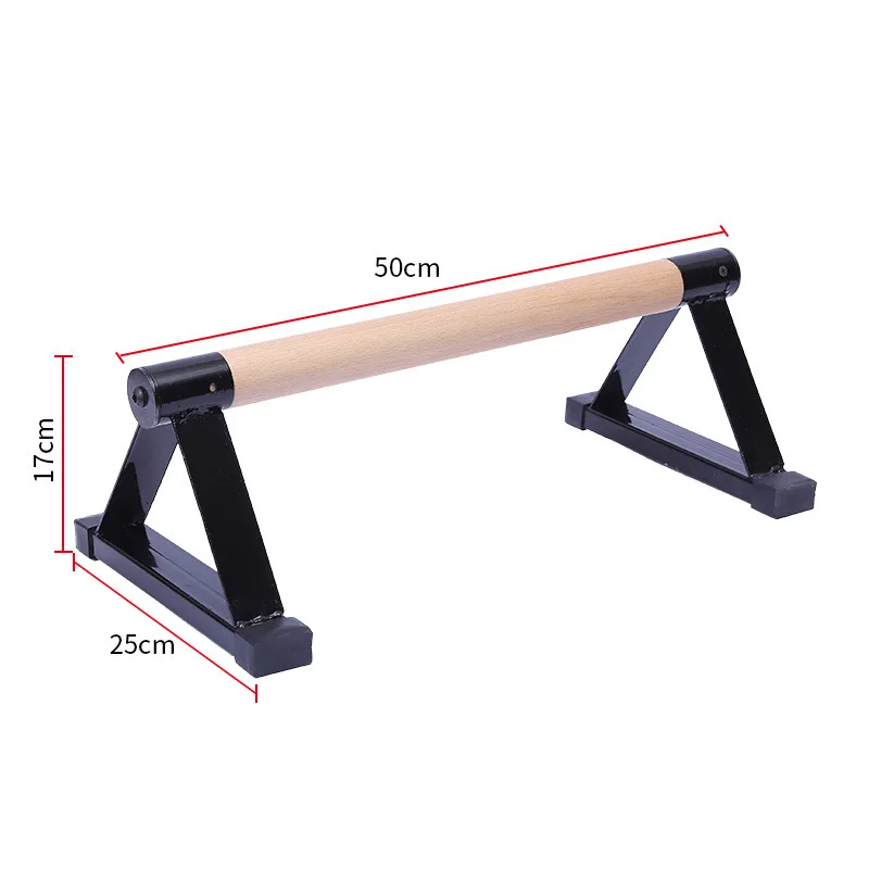 Iron Triangle Push-up Stand Beech Wood Handstand Small Parallel Bars Fitness Equipment Wooden Handle Stand