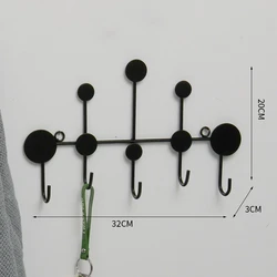 Nordic creative hook door key rack porch wall hanging storage free punching decoration fitting room wall coat rack