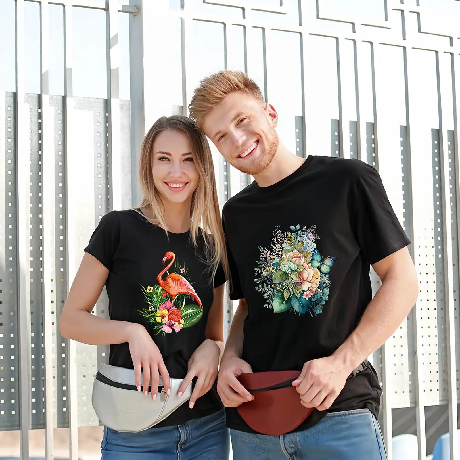 Spring/Summer Iron Sticker Flower Butterfly Flamingo Iron Heat Transfer Printing Cute Cartoon Iron Sticker Clothing T-shirt