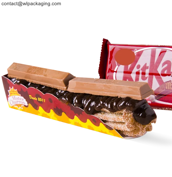food grade cheap customize persernizal paper chocolate churros tray box