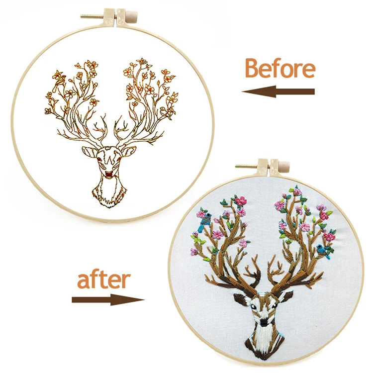 Drop Shipping Plant Flowers Factory Outlet Cross Stitch Embroidery Fabric