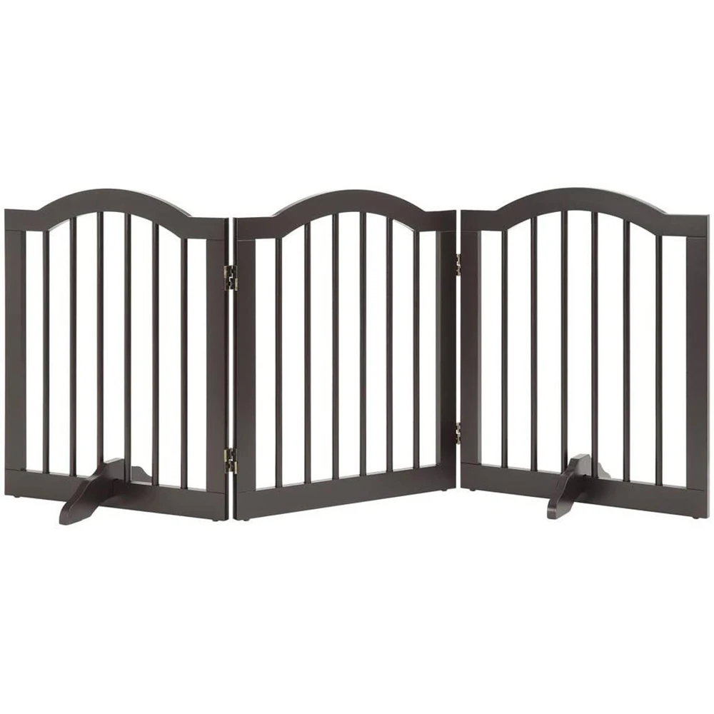 Accordion Style Folding Garden House Balcony Pet Dog Freestanding Wooden Pet Gates for Doorways Stairs