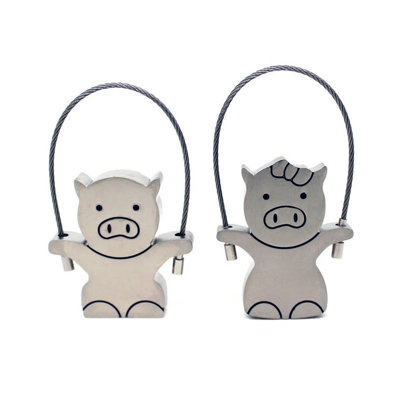 New Creative Metal Pig USB Flash Drive Couple Piggy Memory Stick Rope Skipping Pig Model
