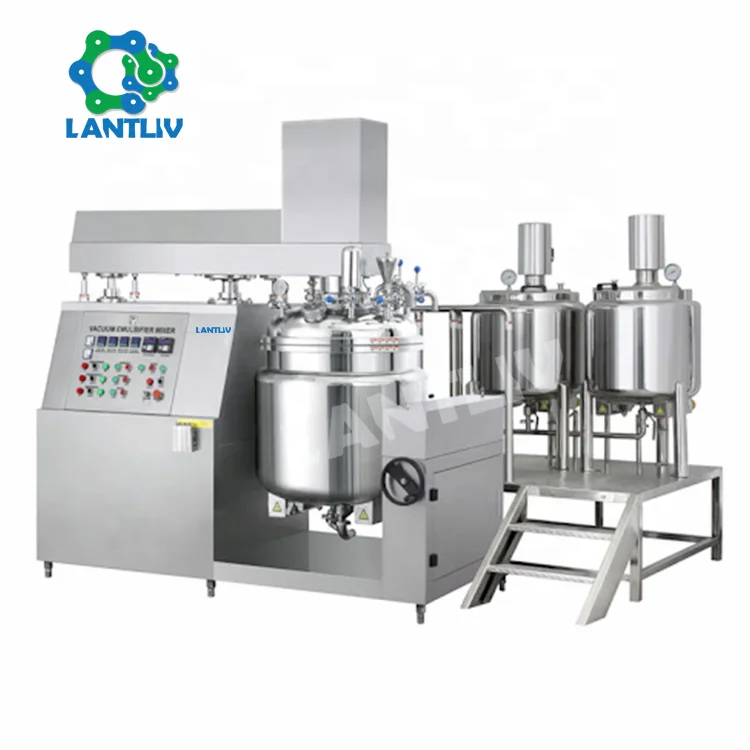 150L Food Grade Gel Fruit Juice Turbo Vacuum Emulsifier Mixer Cosmetic Small Emulsifying Machine with Hydraulic Lifting