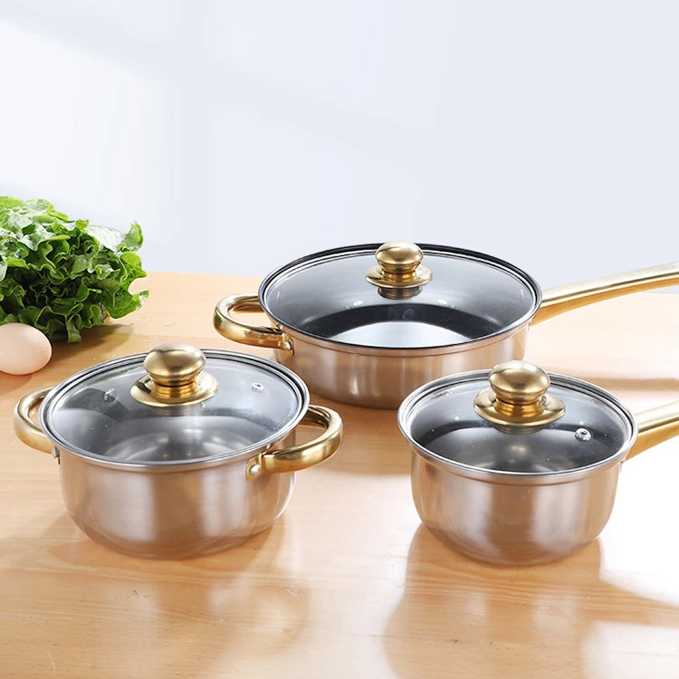 Good quality kitchen cooking kitchenware non stick 12 pieces cooking pot set multi-function stainless steel cookware set