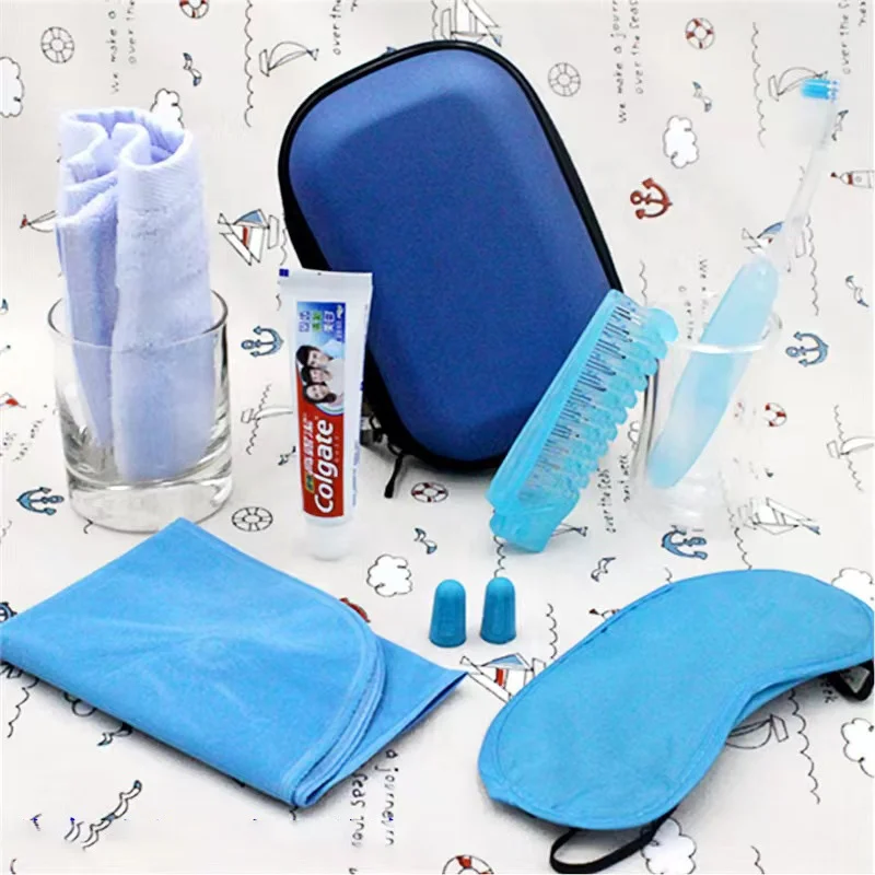 High Quality Airplane Airline Travel Amenity Kit 5 Star Airline Overnight Kit For Travel