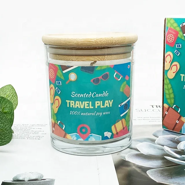 Горячая Распродажа от фабрики LA08T, подарочные наборы ароматизированных свечей с дорожными тематическими пользовательскими этикетками могут использоваться в качестве праздничных подарков