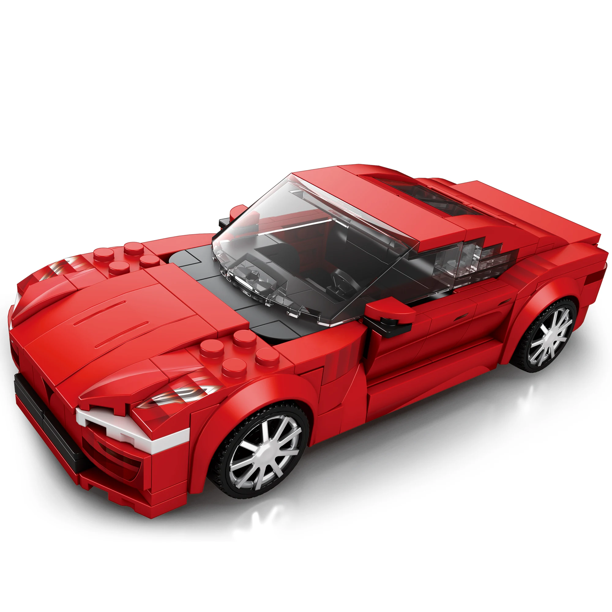 305PCS Model DIY Toy Cool Red Car Luxury Sports Racing Block Set Sport Model MOC Plastic Car Assembly Brick Toys