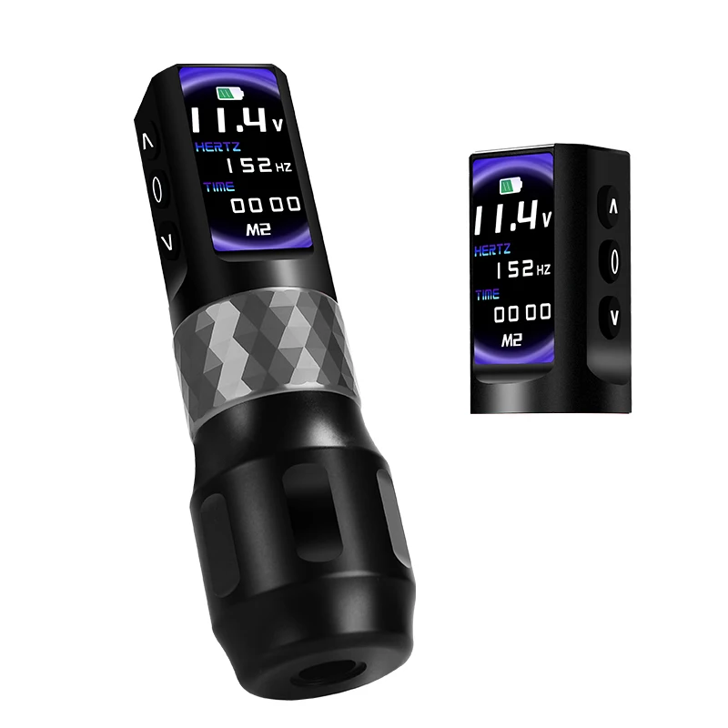 Rechargeable High Capacity OLED Display Digital Rotary Tattoo Machine Wireless Battery Tattoo Pen Set with Dual Batteries