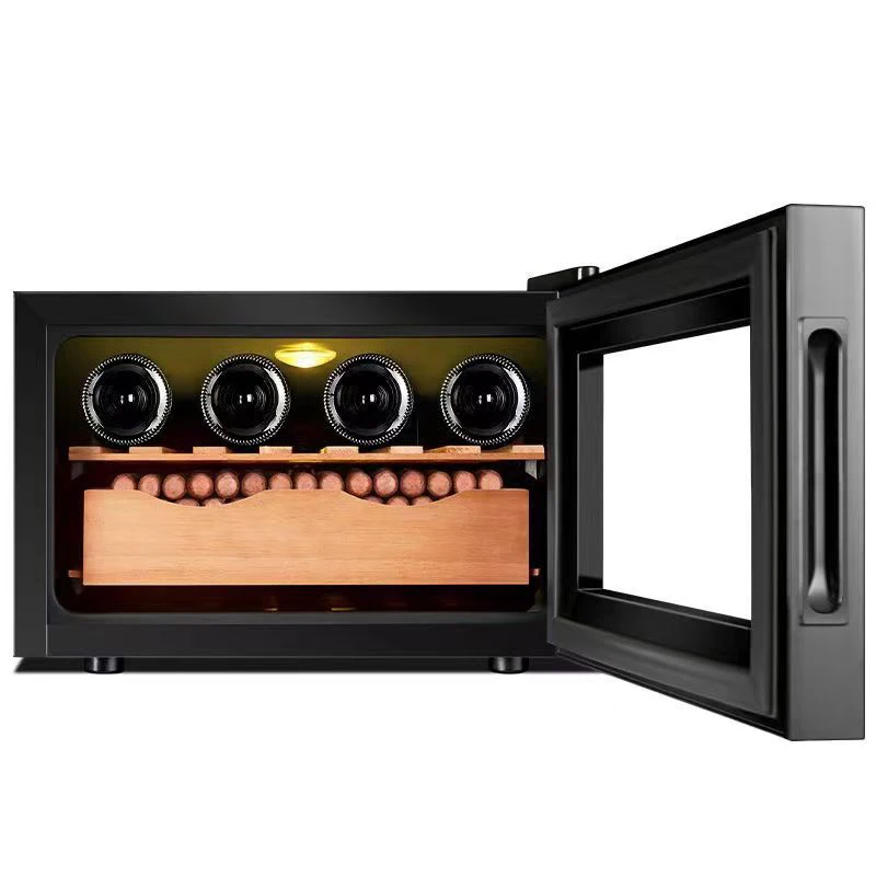 150pcs Spanish Cedar Sleeve Humidor Box Black or Wood Grain Color Compressor Cigar Cooler Cabinet