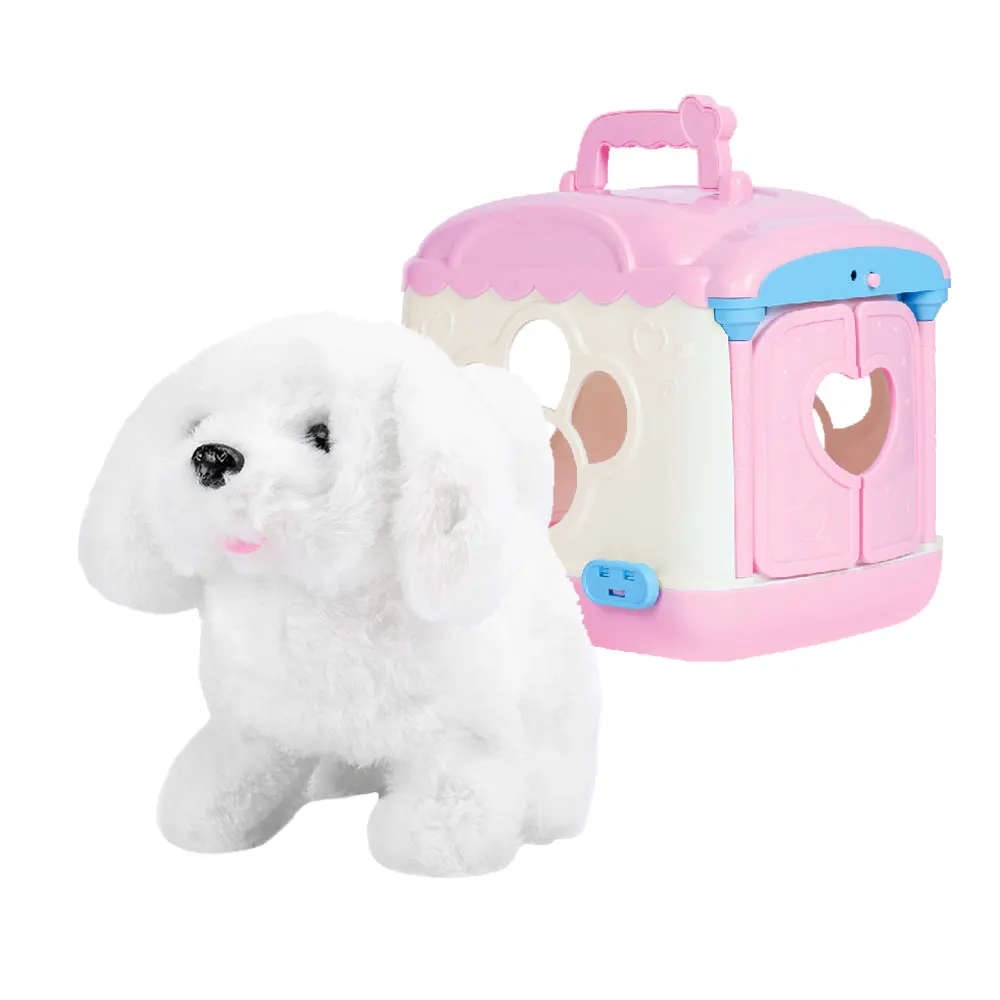 HEYWIN Plush Dog Toys for Kids,  voice control Stuffed puppy with Electric pet cage best gift for children birthday (933-26E)