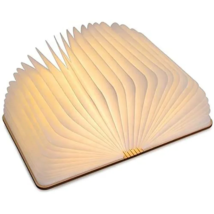 
Wholesale Living Room Led Mini Wooden Folding Rechargeable Book Light Led Desk Table Book Shaped Lamp 