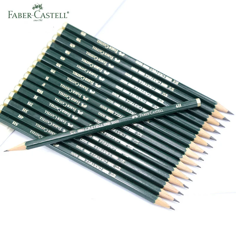 Wholesales Faber Castell Art Graphite Pencil 9000# for Writing Shading Sketch Black Lead Design Charcoal Artists