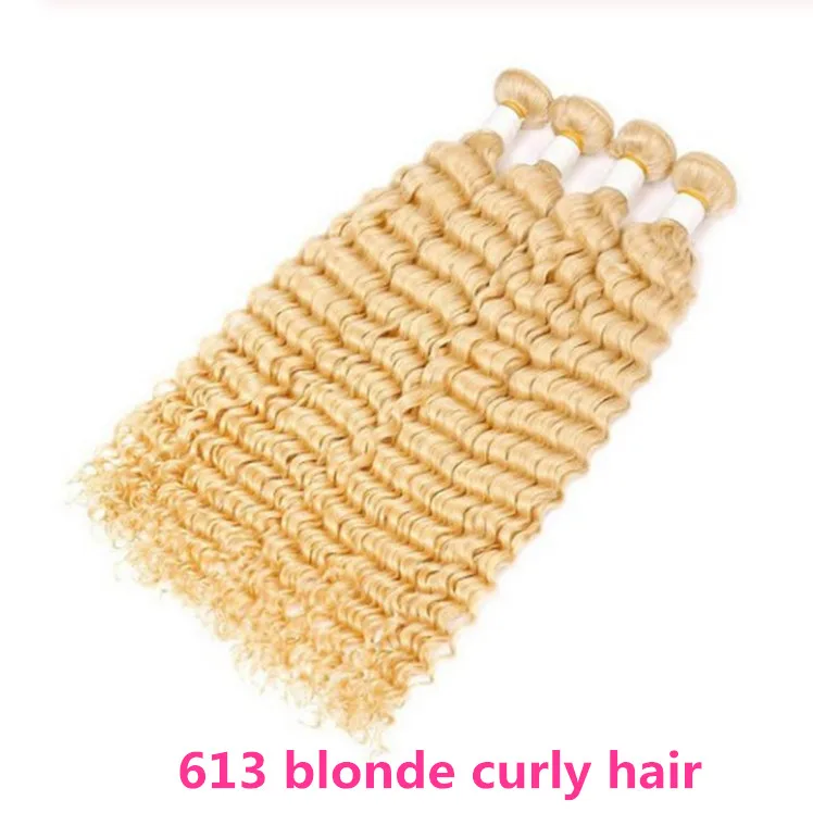 Buy Cheap Natural Hair Pre pluck Honey Blonde Lace Front Wigs Curly European 613 Deep Wave Human Hair Bundles With Lace Frontal