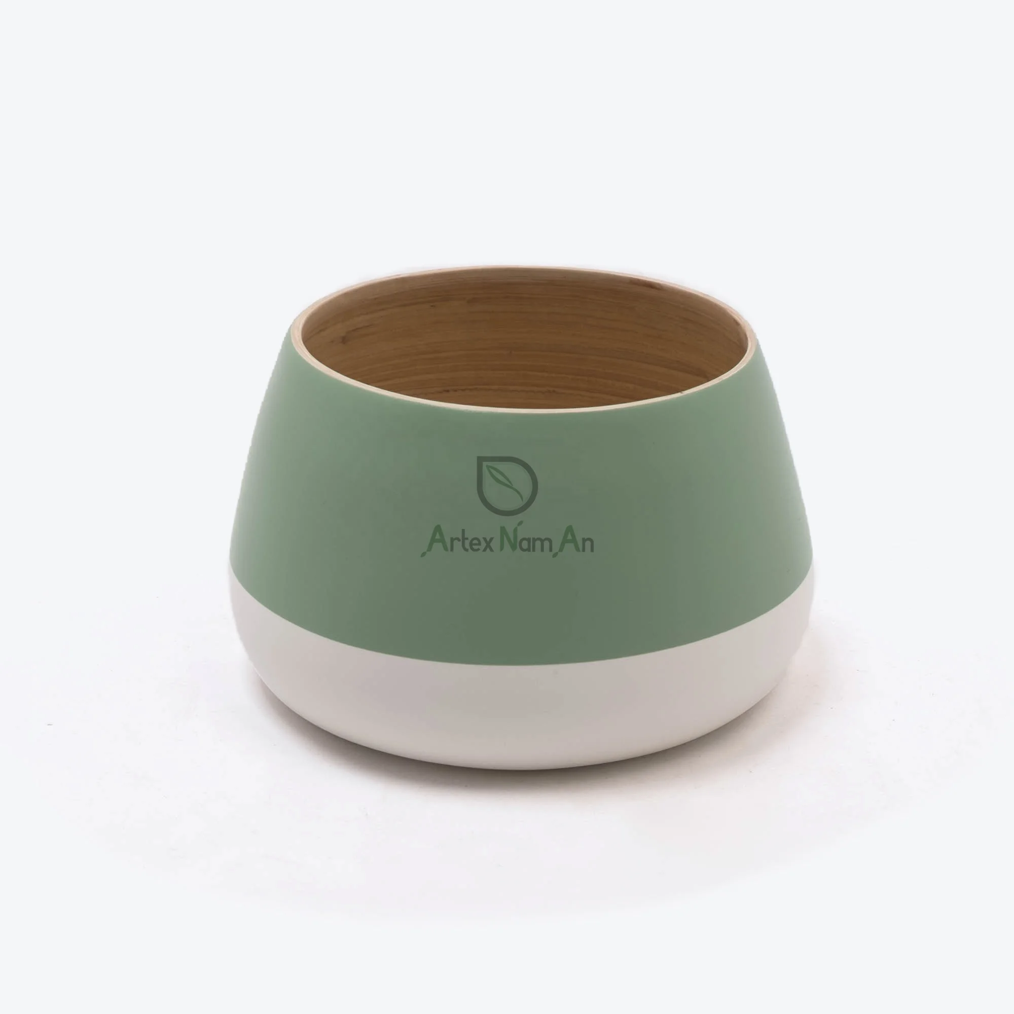 Natural green and white bamboo flower pots & planters modern also succulent pot for wholesale