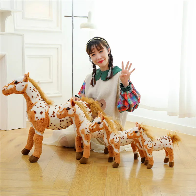 30cm Simulation Horse Plush Toys Cute Stuffed Animal Doll Soft Realistic Horse Toy Kids Birthday Gift Home Decoration