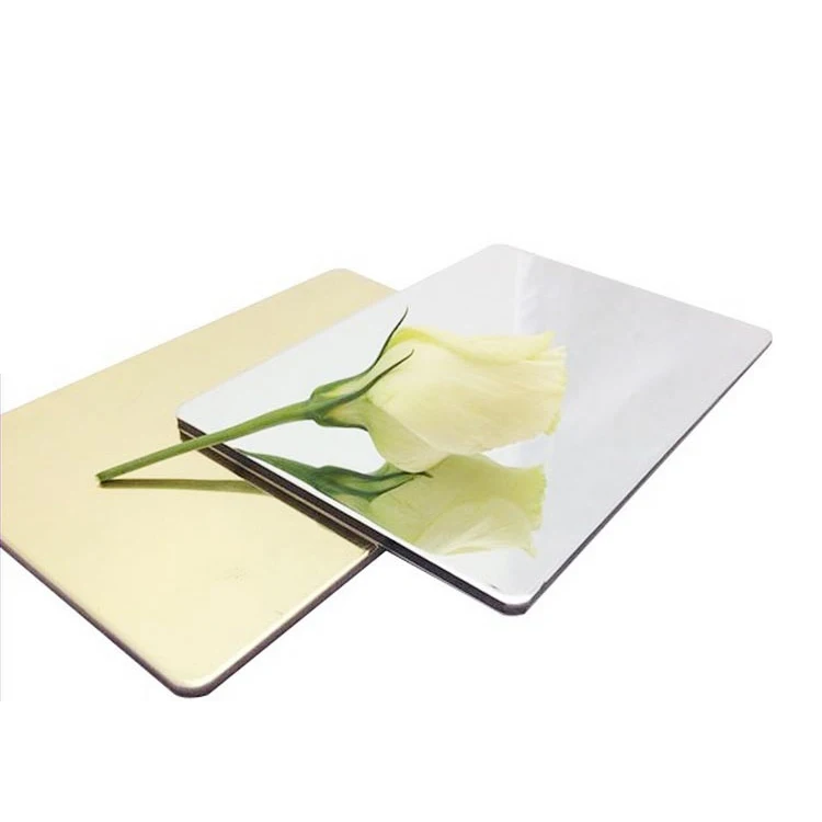 Silver Gold color Mirror Aluminum Composite Panels for Building Exterior Wall Cladding