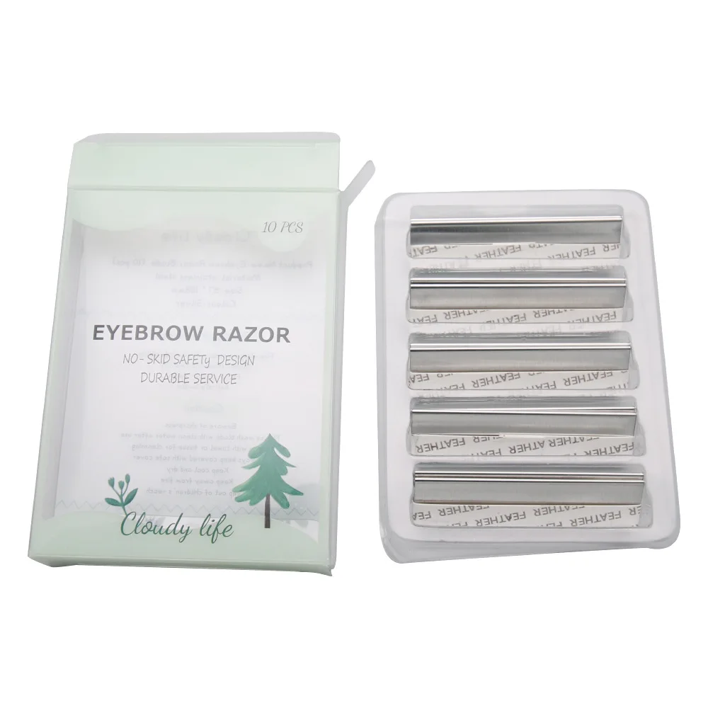 PVC boxed eyebrow shaver stainless steel eyebrow shaver corrugated blade disposable eyebrow shaver tattoo hairdressing tools