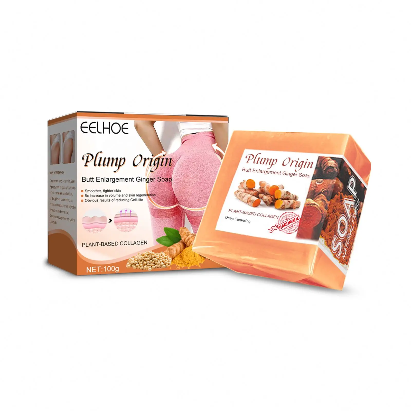 EELHOE Hot Sale plump origin bath soap butt enlargement ginger soap enlargement butt ginger soap helps tighten hip skin